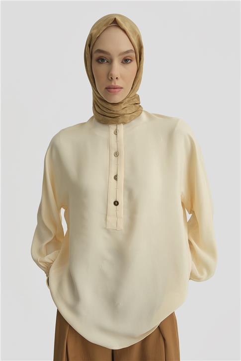 Armine Düğme Detaylı Bluz 25Y3719 Aytaşı