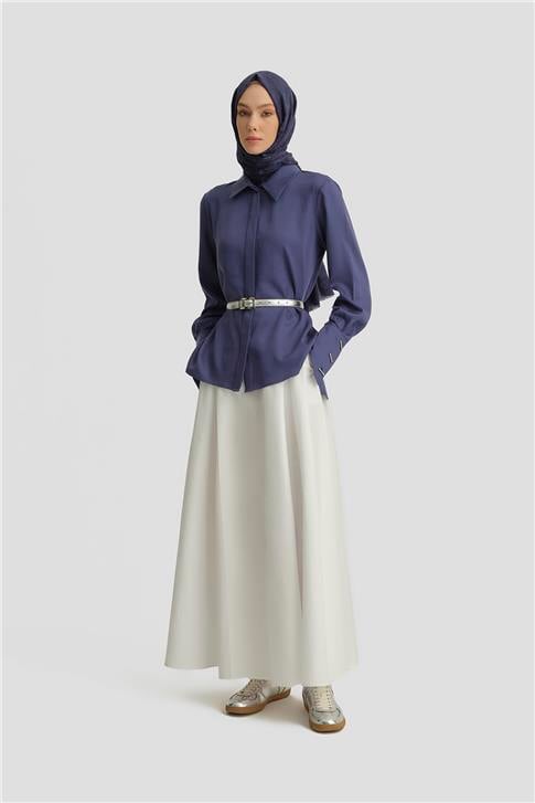 Armine Tencel Gömlek 25Y3720 Puslu Mor