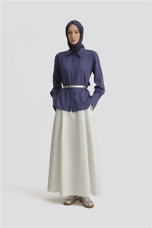 Armine Tencel Gömlek 25Y3720 Puslu Mor