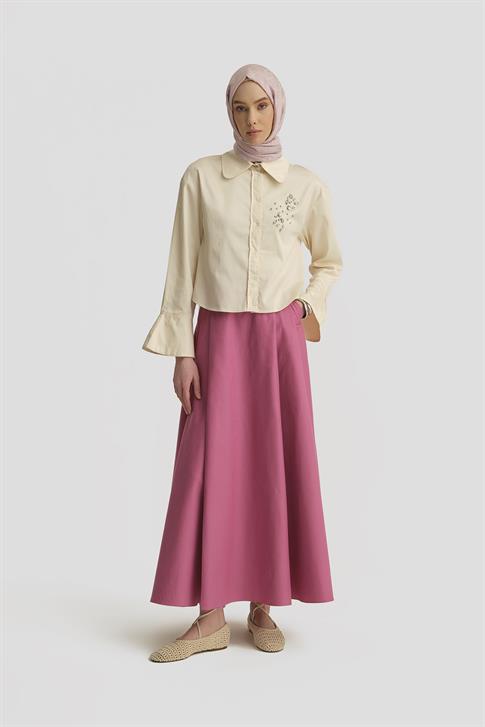 Armine Taşlı ve Seyyar Kurdeleli Gömlek 25Y3723 Aytaşı