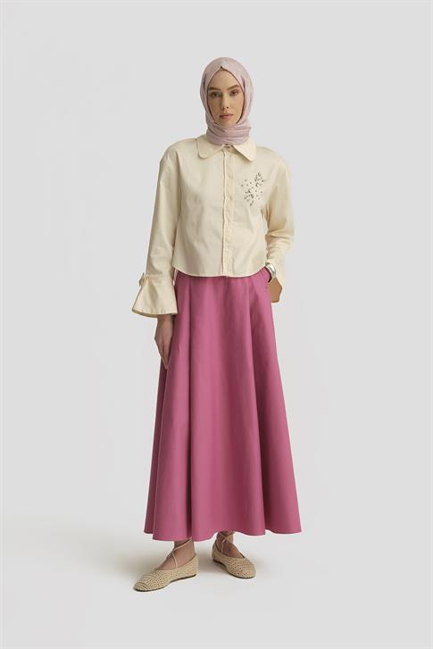 Armine Taşlı ve Seyyar Kurdeleli Gömlek 25Y3723 Aytaşı