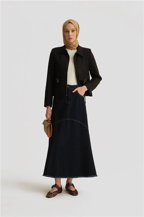 Armine Tokalı Ceket 25YD4223-1 Siyah