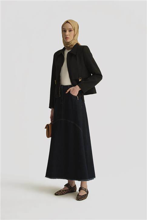 Armine Tokalı Ceket 25YD4223-1 Siyah
