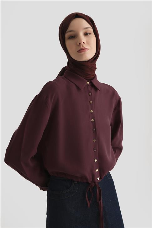 Armine Tencel Ceket 25YD4226-1 BORDO