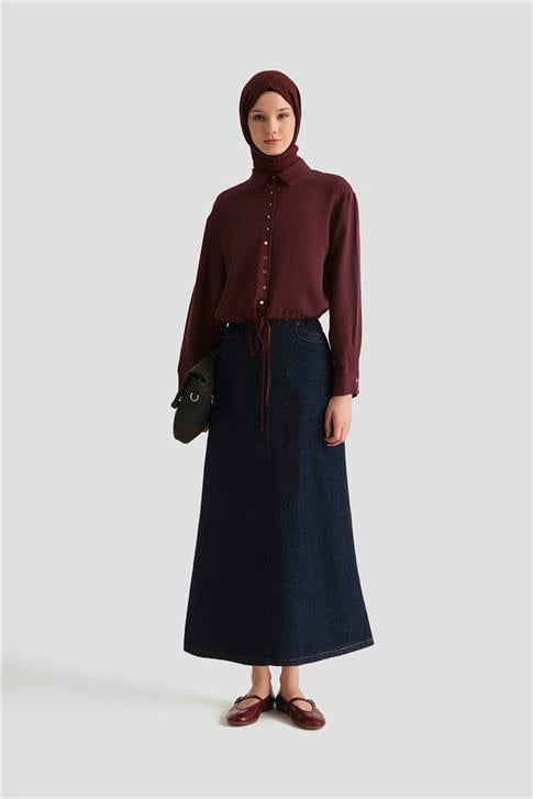 Armine Tencel Ceket 25YD4226-1 BORDO