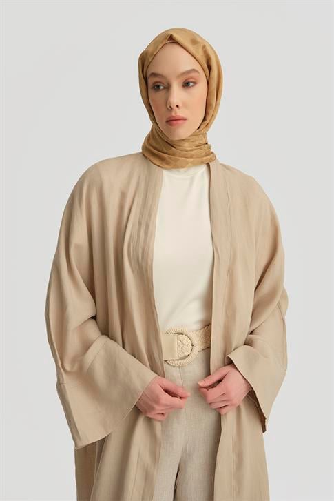 Armine Keten Abaya 25YD4230 Bej