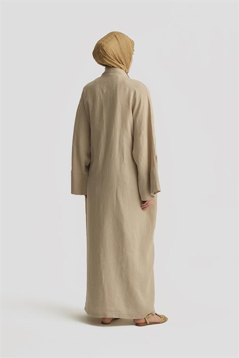 Armine Keten Abaya 25YD4230 Bej