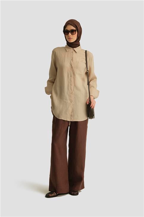 Armine Keten Tunik 25YD4231-1 Bej