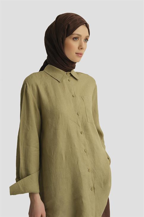 Armine Keten Tunik 25YD4231-1 Haki