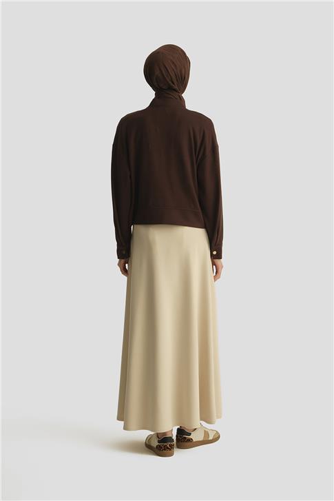 Armine Hakim Yaka Modal Ceket 25YD4233-1 Kahverengi