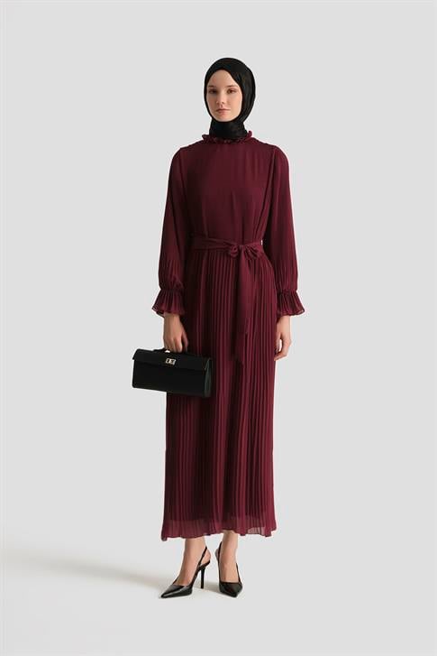 Armine Piliseli Elbise 25YD4235 BORDO