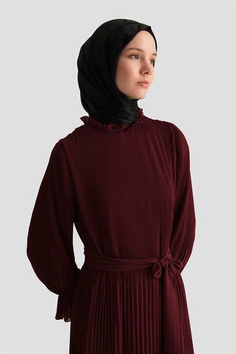 Armine Piliseli Elbise 25YD4235 BORDO