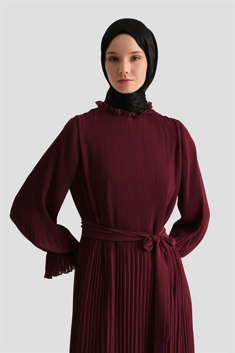 Armine Piliseli Elbise 25YD4235 BORDO