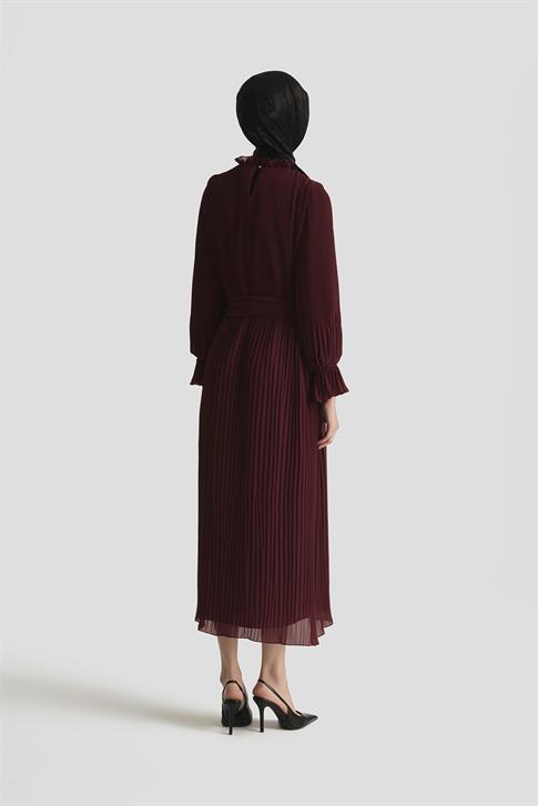 Armine Piliseli Elbise 25YD4235 BORDO