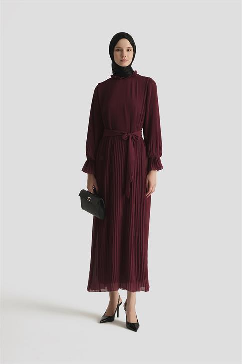 Armine Piliseli Elbise 25YD4235 BORDO