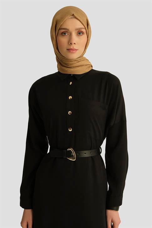 Armine Tencel Elbise 25YD4236 Siyah