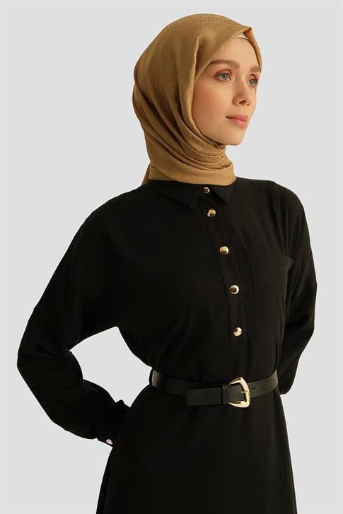 Armine Tencel Elbise 25YD4236 Siyah