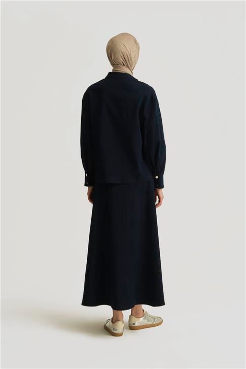 Armine Taş Detaylı Zımbalı Ceket 25YD4244-1 Lacivert