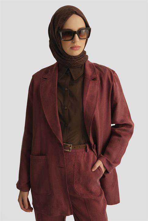Armine Cupra Blazer Ceket 25YD4246-1 BORDO