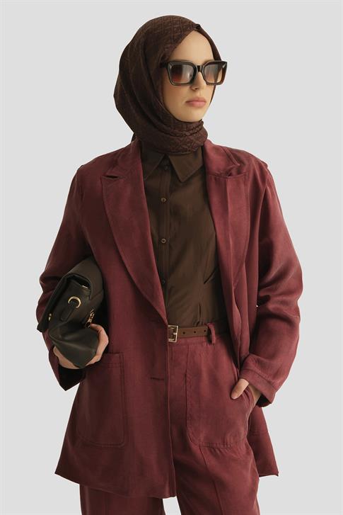 Armine Cupra Blazer Ceket 25YD4246-1 BORDO