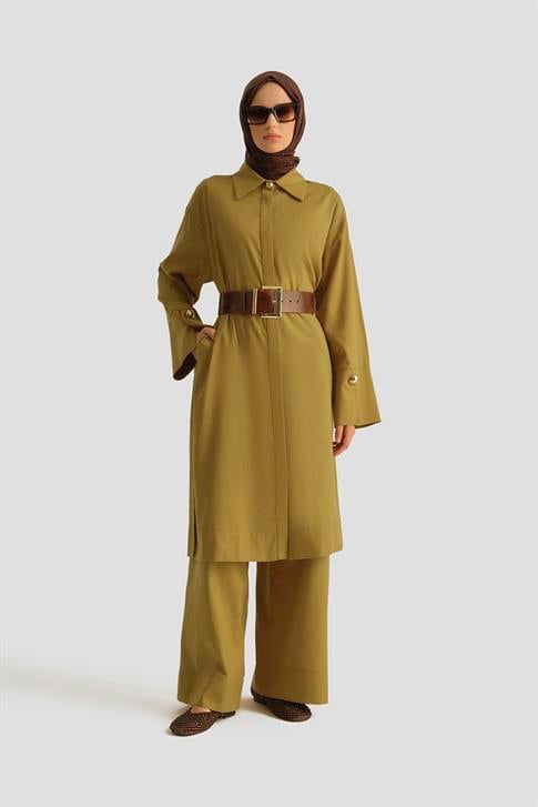 Armine Aksesuar Detaylı Takım 25YD4251 Yağ Yeşili