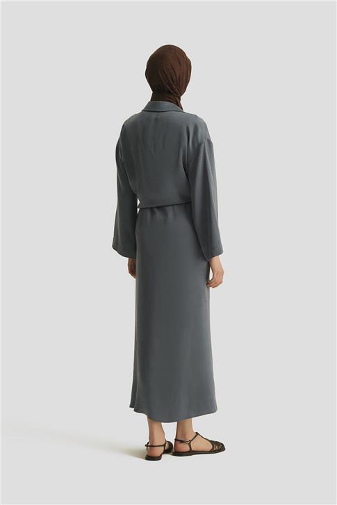 Armine Lyocell Gömlek Elbise Takım 25YD4253 İndigo