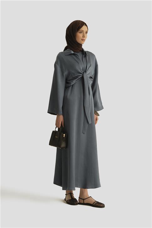 Armine Lyocell Gömlek Elbise Takım 25YD4253 İndigo