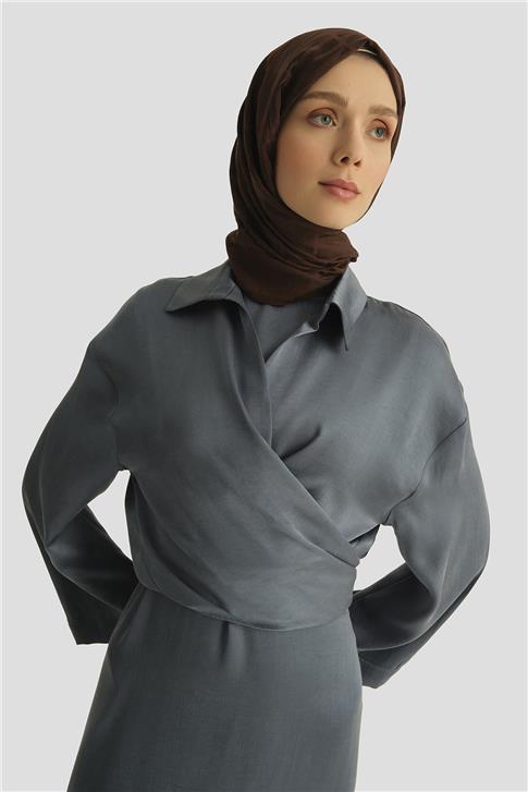 Armine Lyocell Gömlek Elbise Takım 25YD4253 İndigo