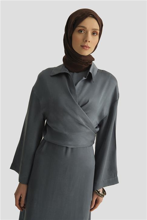 Armine Lyocell Gömlek Elbise Takım 25YD4253 İndigo