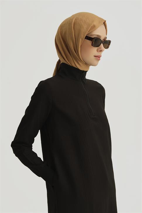 Armine Fermuar Detaylı Tunik 25YT433 Siyah