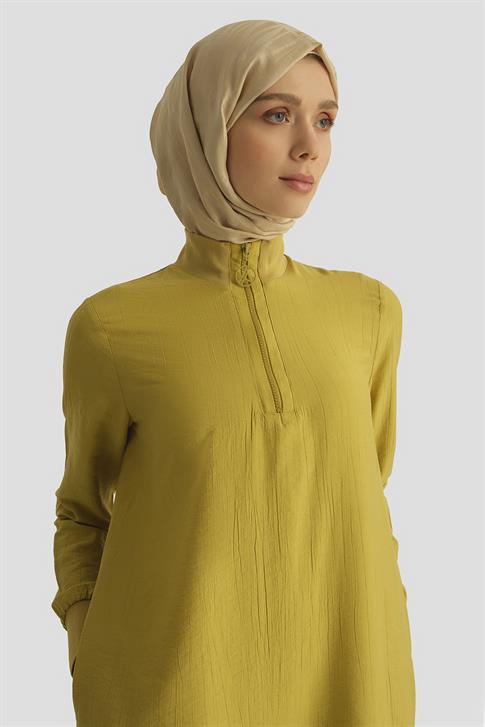 Armine Fermuar Detaylı Tunik 25YT433 Asit