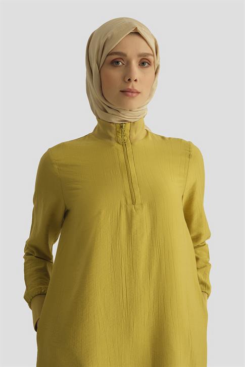 Armine Fermuar Detaylı Tunik 25YT433 Asit