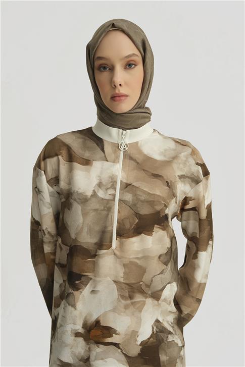 26Y438 Arm Trend Tunik Kahverengi
