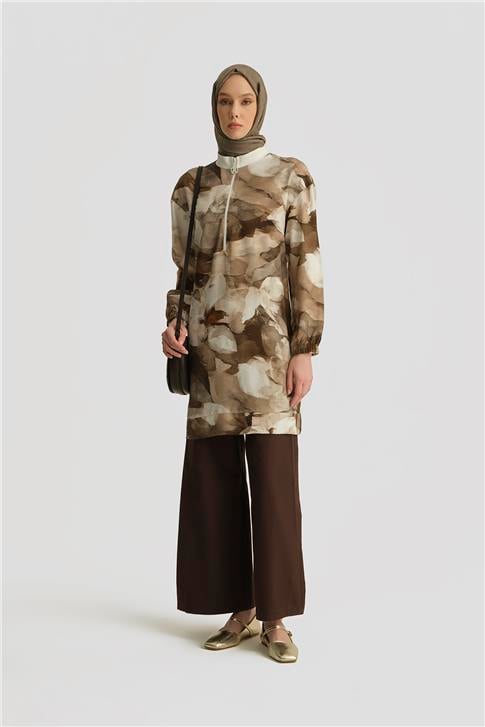 26Y438 Arm Trend Tunik Kahverengi