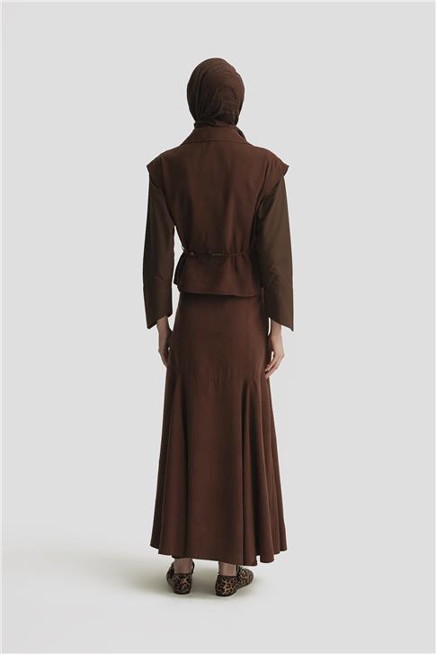 Armine Boncuk Detaylı Yelek 25Y4503 Açık Kahve