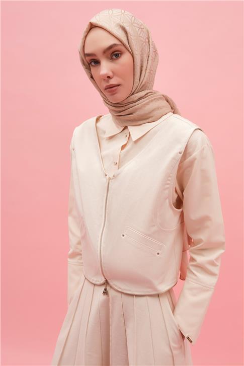 Armine Fonksiyonel Çanta Olabilen Yelek 25Y4505 Naturel