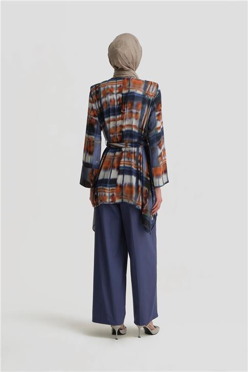 Armine Asimetrik Vatkalı Tunik 25Y4602 Puslu Mor