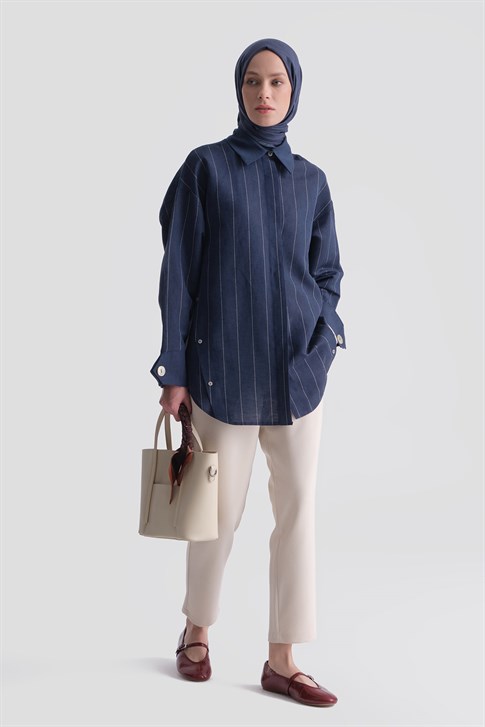Armine Keten Tunik 26Y4605 Lacivert
