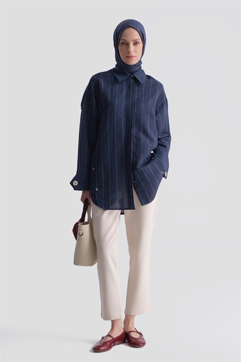 Armine Keten Tunik 26Y4605 Lacivert
