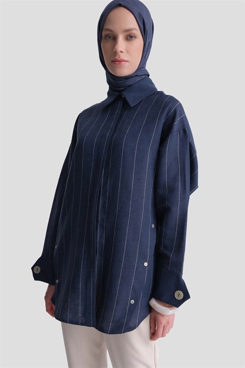 Armine Keten Tunik 26Y4605 Lacivert