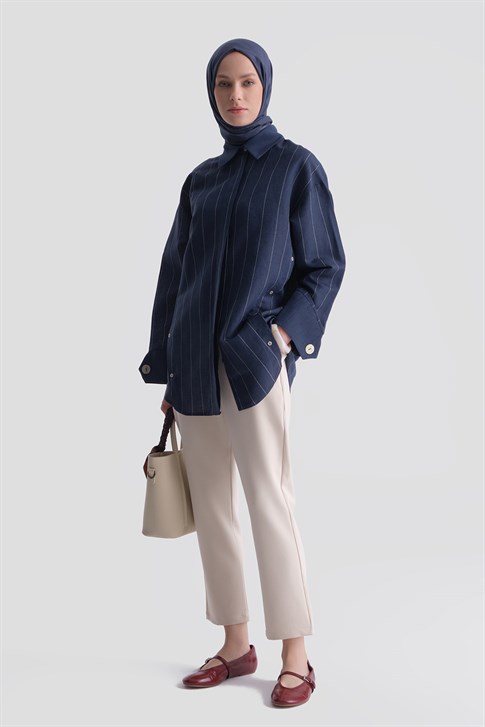 Armine Keten Tunik 26Y4605 Lacivert