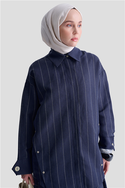Armine Keten Tunik 26Y4605 Lacivert