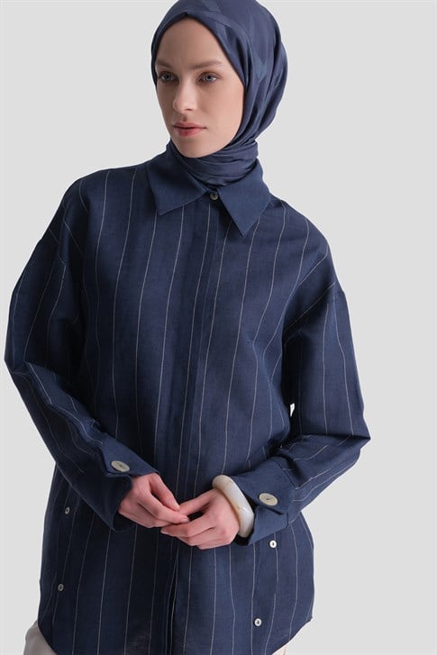 Armine Keten Tunik 26Y4605 Lacivert