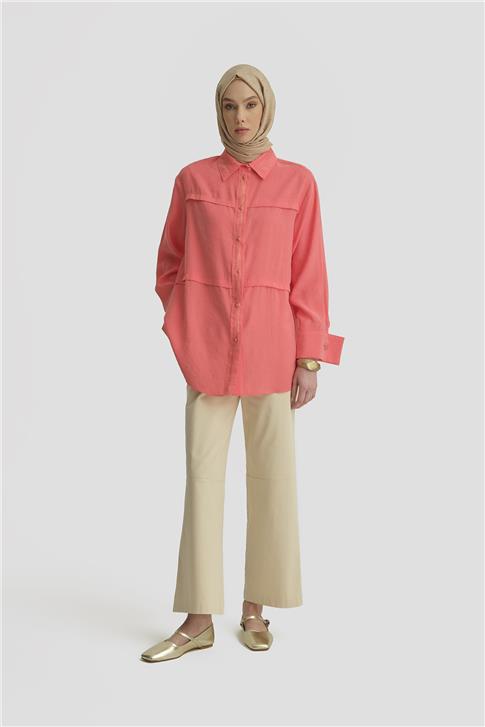 Armine Sim Detaylı Modal Tunik 25Y4607 Coral