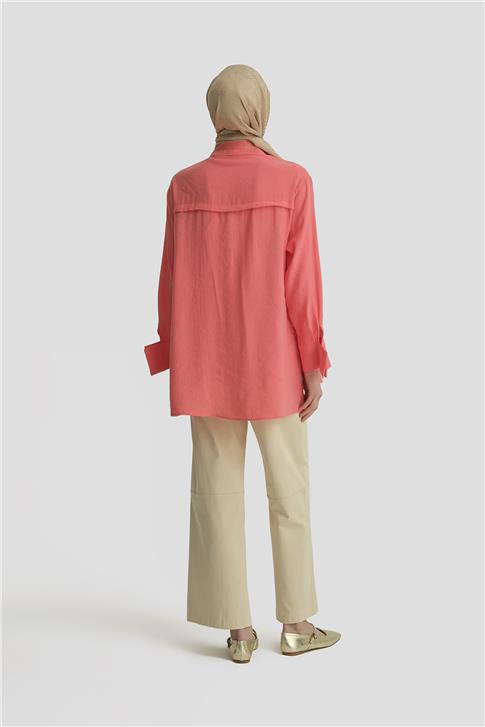 Armine Sim Detaylı Modal Tunik 25Y4607 Coral