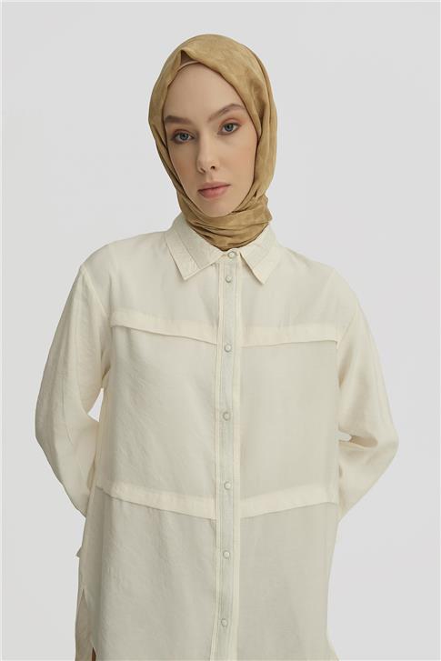 Armine Sim Detaylı Modal Tunik 25Y4607 Aytaşı