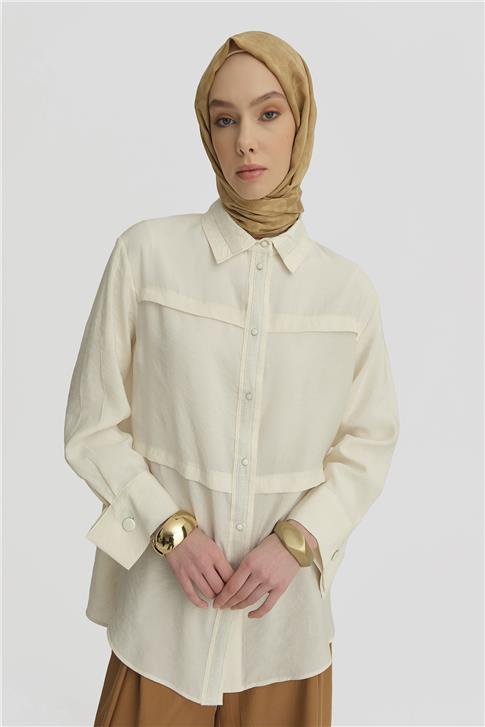 Armine Sim Detaylı Modal Tunik 25Y4607 Aytaşı