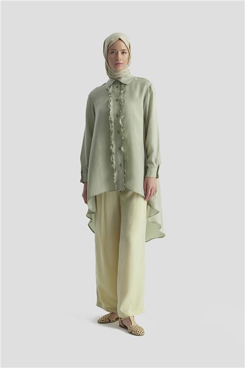 26Y4624 Armine Tunik Puslu Yeşil