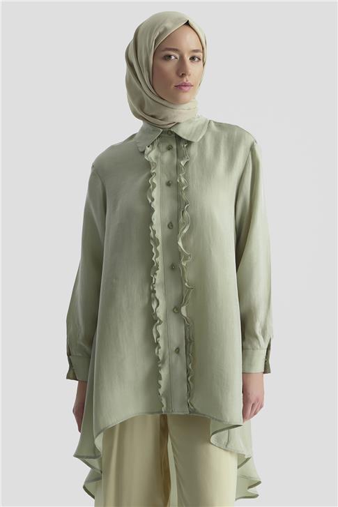 26Y4624 Armine Tunik Puslu Yeşil