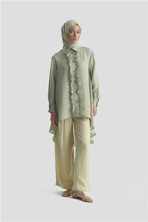 26Y4624 Armine Tunik Puslu Yeşil